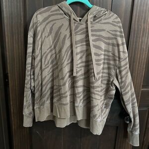 Brown and Tan Relaxed Fit Hoodie Sweatshirt